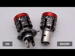 Toptan satış Süper Parlak Motosiklet Farı H4 BA20D LED düşük / yüksek ışık melek göz şeytan göz ışığı için