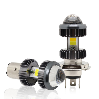 Motosiklet Led Far Ampul Projektör H4 BA20D Çift Renkli 20W Mini Sis Sürüş Işıkları Ampuller