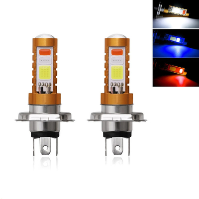 satın al 3 Renk COB LED Far H4 H6 80W P15D BA20D Beyaz Mavi Kırmızı online manufacture