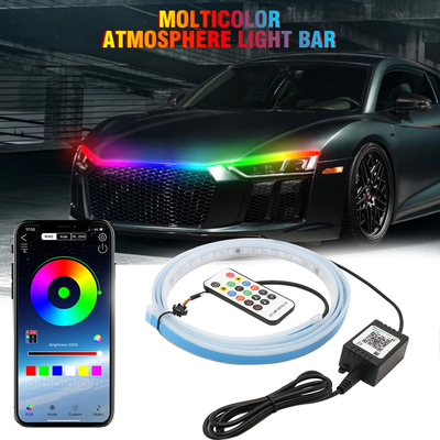 satın al 2 adet 30/45/60 cm RGBLED Gündüz Çalışan Işık İnce Sıralı Esnek Led Dönüş Sinyali Şeridi online manufacture