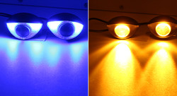 Özel 300LM 6000K Motosiklet LED Farlar Hawk Eye Lights 10SMD