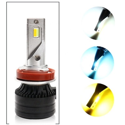Araba kafa lambası LED H11 Üç renkli LED farlar otomotiv far sis lambası 12-36V Değiştirilmiş bir lamba