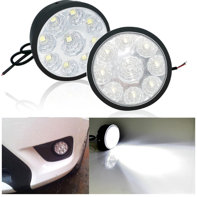 12V 5050 Sürüş Araba Sis Lambası Led Ampul Yuvarlak Led Gündüz Çalışan Işık
