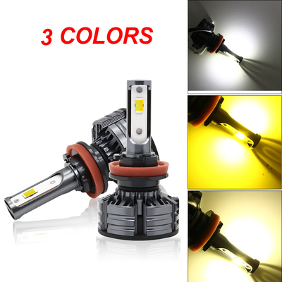 Evrensel 3 Renk En Parlak Led Far Ampülleri H1 H3 H4 H7 H11 9005 9006