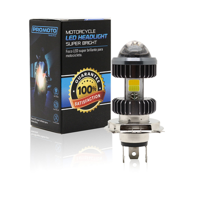 Motosiklet Led Far Ampul Projektör H4 BA20D Çift Renkli 20W Mini Sis Sürüş Işıkları Ampuller