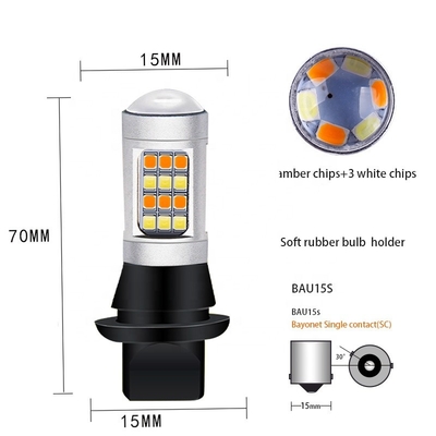 2835 42SMD Çift Renkli Led Fren Lambası Dönüş Sinyali 7440 T20 CANBUS Stroboskopik Önlemek İçin