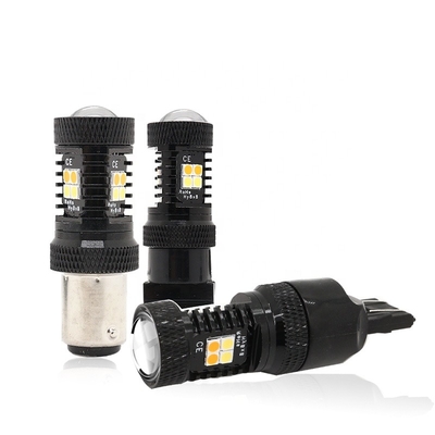 Çift Renkli Beyaz Sarı 12V Switchback LED Fren Dönüş Sinyali Işıkları 1157 3157 7443 3030 16SMD