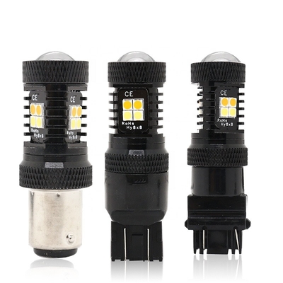 Çift Renkli Beyaz Sarı 12V Switchback LED Fren Dönüş Sinyali Işıkları 1157 3157 7443 3030 16SMD