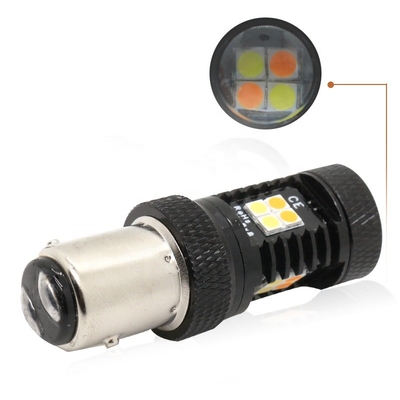 Çift Renkli Beyaz Sarı 12V Switchback LED Fren Dönüş Sinyali Işıkları 1157 3157 7443 3030 16SMD