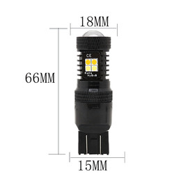 Çift Renkli Beyaz Sarı 12V Switchback LED Fren Dönüş Sinyali Işıkları 1157 3157 7443 3030 16SMD