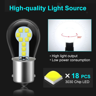 1156 BA15S LED 1157 BAY15D LED Fren Dönüş Sinyal Lambaları Tek / Çift Kontak Bayonet