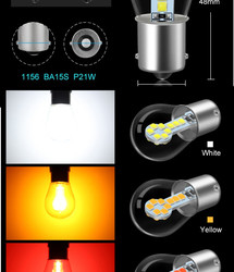 1156 BA15S LED 1157 BAY15D LED Fren Dönüş Sinyal Lambaları Tek / Çift Kontak Bayonet