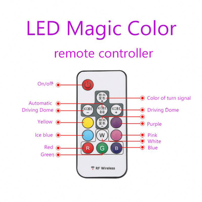 1000lm Modifiye Pilot Araba Işıkları RGB Uzaktan Uyarı Flaş Kuyruk Işığı 2835 LED Çip