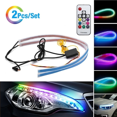 5050 30cm 12V DRLled Esnek Tüp Işıklar Arabalar İçin LED Neon RGB Uzaktan Kumandalı