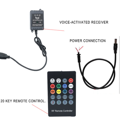 Renkli Ses Kontrolü Ambiyans Araba Far Led Şerit Dekoratif RF Rgb 5050