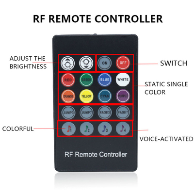 Renkli Ses Kontrolü Ambiyans Araba Far Led Şerit Dekoratif RF Rgb 5050