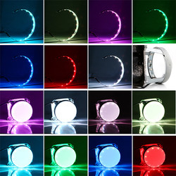 DC12V 5000lm APP Kontrol LED Araba Ortam Işıkları SMD Projektör Oto Styling Demon Led Halo Yüzük Kiti