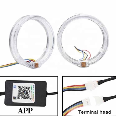 DRL RGB Halo Yüzükler Araba İç Led Ortam Işıkları CCFL Angel Devil Eyes 80mm 95mm 105mm 110mm