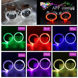 DRL RGB Halo Yüzükler Araba İç Led Ortam Işıkları CCFL Angel Devil Eyes 80mm 95mm 105mm 110mm