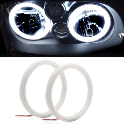 Pamuklu Işık Cob Led Angel Eyes Araba Far Diyafram 70 MM KIRMIZI MAVİ Sis Lambası 12-18 V 60 MM 80 MM