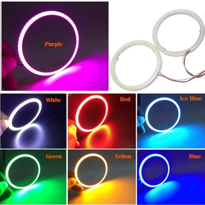 Cob Angel Eyes LED Araba Ortam Işıkları 100MM KIRMIZI MAVİ Sis Lambası 12-18V