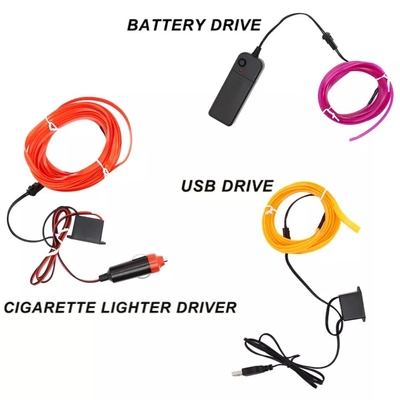RGB Neon Dekoratif EL Tel Araba İç Atmosfer Işıkları USB DIY soğuk ışık hattı
