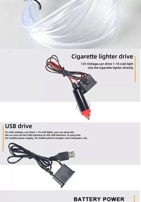 RGB Neon Dekoratif EL Tel Araba İç Atmosfer Işıkları USB DIY soğuk ışık hattı