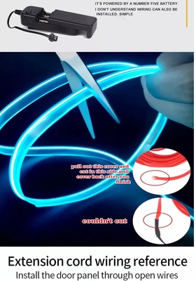 RGB Neon Dekoratif EL Tel Araba İç Atmosfer Işıkları USB DIY soğuk ışık hattı