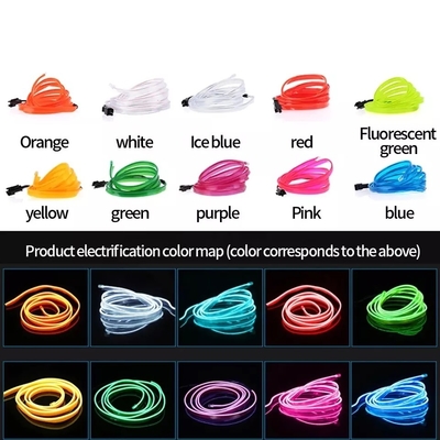 RGB Neon Dekoratif EL Tel Araba İç Atmosfer Işıkları USB DIY soğuk ışık hattı