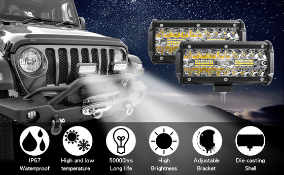 Yüksek Güçlü 200W LED Araba Fenerleri IP68 Su geçirmez Alüminyum Alaşım Malzemesi