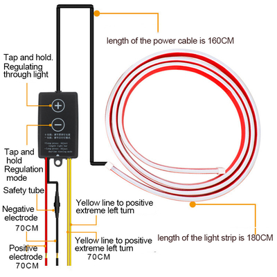 12V DIY Araç Kapusu Esnek LED Şerit Işık Beyaz Günlük Yürüyüş Işıkları Dekorasyon Arkaplan Uzun Otomatik Atmosfer Lampası