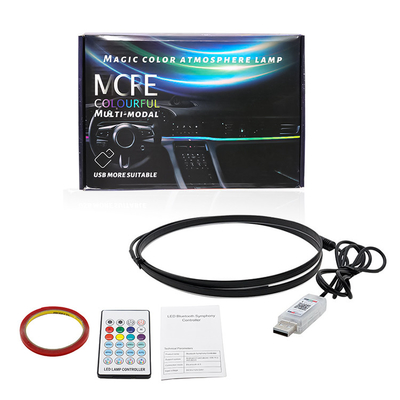 DC5V-12V RGB LED Araba İç Dekorasyonu Atmosfer Işık Akrilik APP Kontrol Gizli Stil