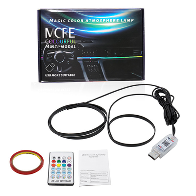 DC5V-12V RGB LED Araba İç Dekorasyonu Atmosfer Işık Akrilik APP Kontrol Gizli Stil