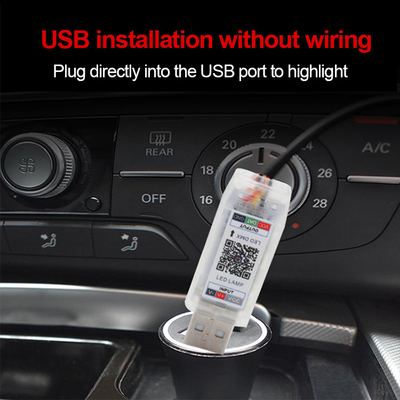 DC5V-12V RGB LED Araba İç Dekorasyonu Atmosfer Işık Akrilik APP Kontrol Gizli Stil