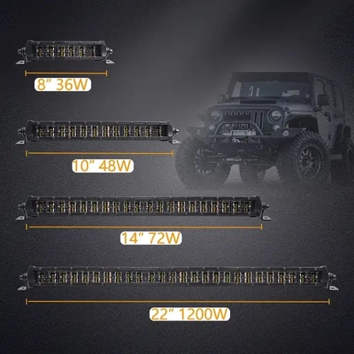 6D Reflektor Off Road LED Işık Çubuğu 4x4 12V 24V Tek Satır Otomobil LED Işık Çubuğu