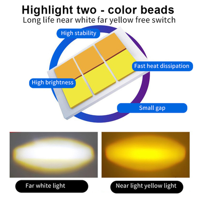 Yüksek Düşük Işık Motosiklet LED Far Fener Kit Lambası Tipi Motosiklet Sürüş Fener Lambası