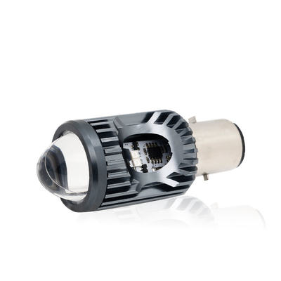 Mini Sürüş Işığı DRL Motosiklet LED Far Lambası H4 H6 BA20D P15D Otomobil Otomobil Balık Gözü Projekör Lens Çift Renkli