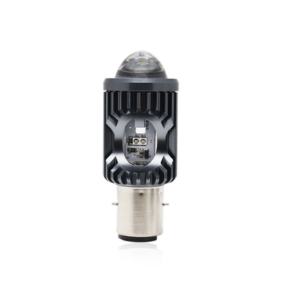 Mini Sürüş Işığı DRL Motosiklet LED Far Lambası H4 H6 BA20D P15D Otomobil Otomobil Balık Gözü Projekör Lens Çift Renkli