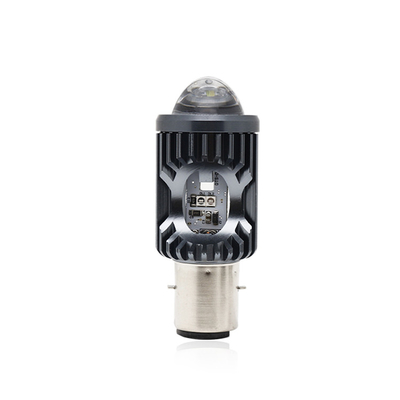 Mini Sürüş Işığı DRL Motosiklet LED Far Lambası H4 H6 BA20D P15D Otomobil Otomobil Balık Gözü Projekör Lens Çift Renkli
