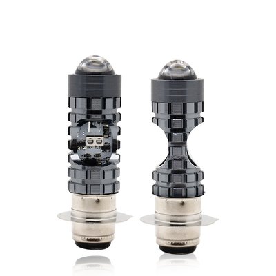 Mini Sürüş Işığı DRL Motosiklet LED Far Lambası H4 H6 BA20D P15D Otomobil Otomobil Balık Gözü Projekör Lens Çift Renkli