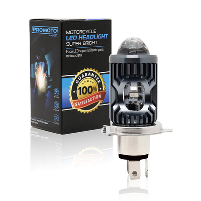 Mini Sürüş Işığı DRL Motosiklet LED Far Lambası H4 H6 BA20D P15D Otomobil Otomobil Balık Gözü Projekör Lens Çift Renkli