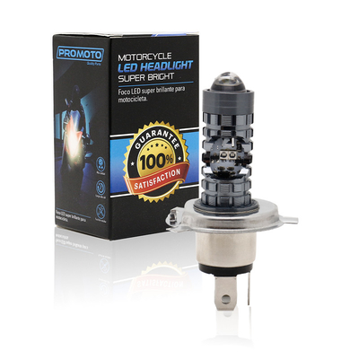 Mini Sürüş Işığı DRL Motosiklet LED Far Lambası H4 H6 BA20D P15D Otomobil Otomobil Balık Gözü Projekör Lens Çift Renkli