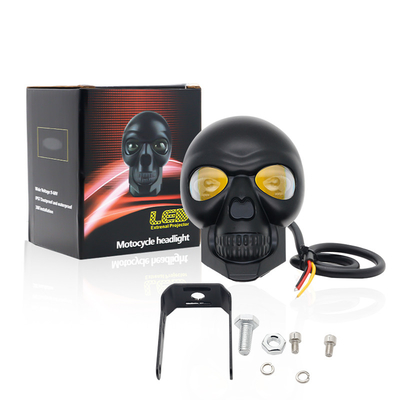 3 inç 40w motosiklet kafatası farları dış ışık LED mini sürüş ışığı çift renkli