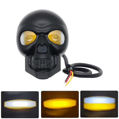 3 inç 40w motosiklet kafatası farları dış ışık LED mini sürüş ışığı çift renkli