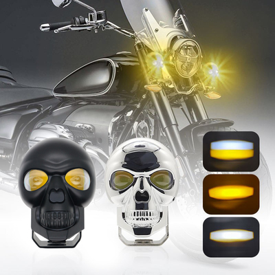 3 inç 40w motosiklet kafatası farları dış ışık LED mini sürüş ışığı çift renkli