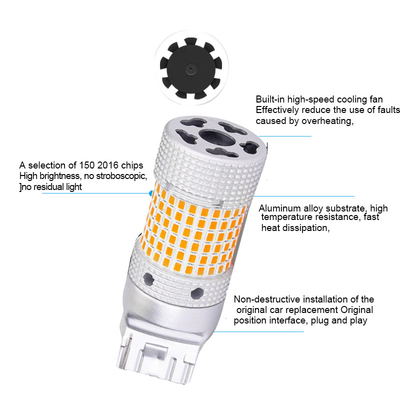 Otomobil LED Dönüş Sinyalleri Canbus Sis Işığı 2016 çip 150 SMD 1156/1157/7440 LED