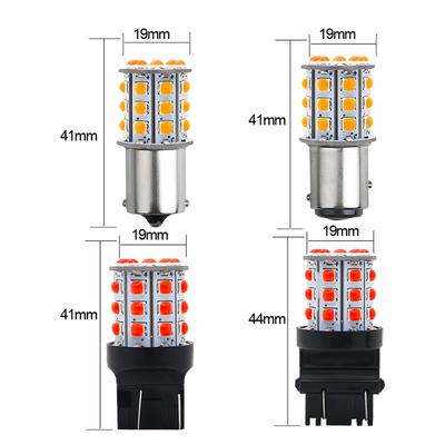 Uzun Sürekli Beyaz LED Dönüş Sinyalleri Arabalar İçin 12V Alüminyum Alaşım Vücut Beyaz Sarı Kırmızı 3030 33SMD
