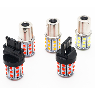 Uzun Sürekli Beyaz LED Dönüş Sinyalleri Arabalar İçin 12V Alüminyum Alaşım Vücut Beyaz Sarı Kırmızı 3030 33SMD