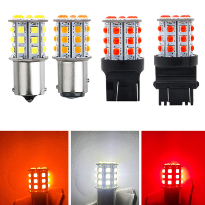 Uzun Sürekli Beyaz LED Dönüş Sinyalleri Arabalar İçin 12V Alüminyum Alaşım Vücut Beyaz Sarı Kırmızı 3030 33SMD