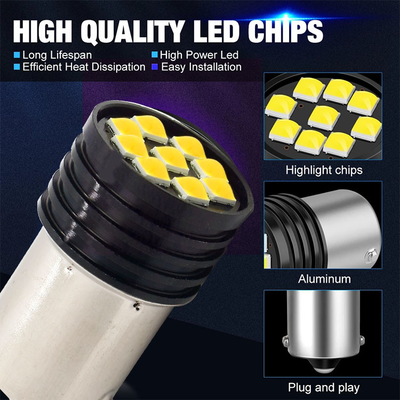 1157 BAY15D LED P21/5W 1156 BA15S P21W LED ampuller 9 SMD 3030 R5W R10W Araç Ters Işık Fren Kuyruk Lampası